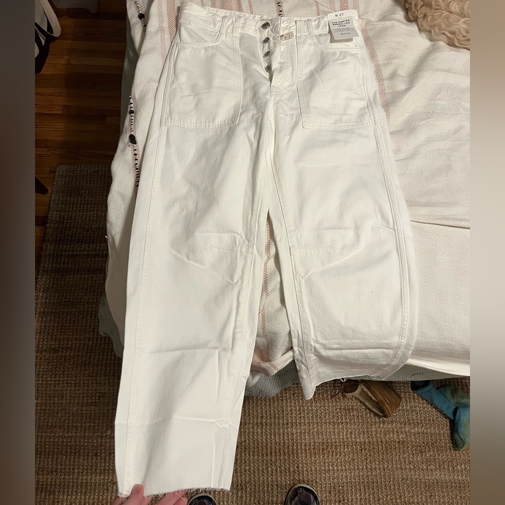 Madewell Darted Barrel-Leg Jean White size 27